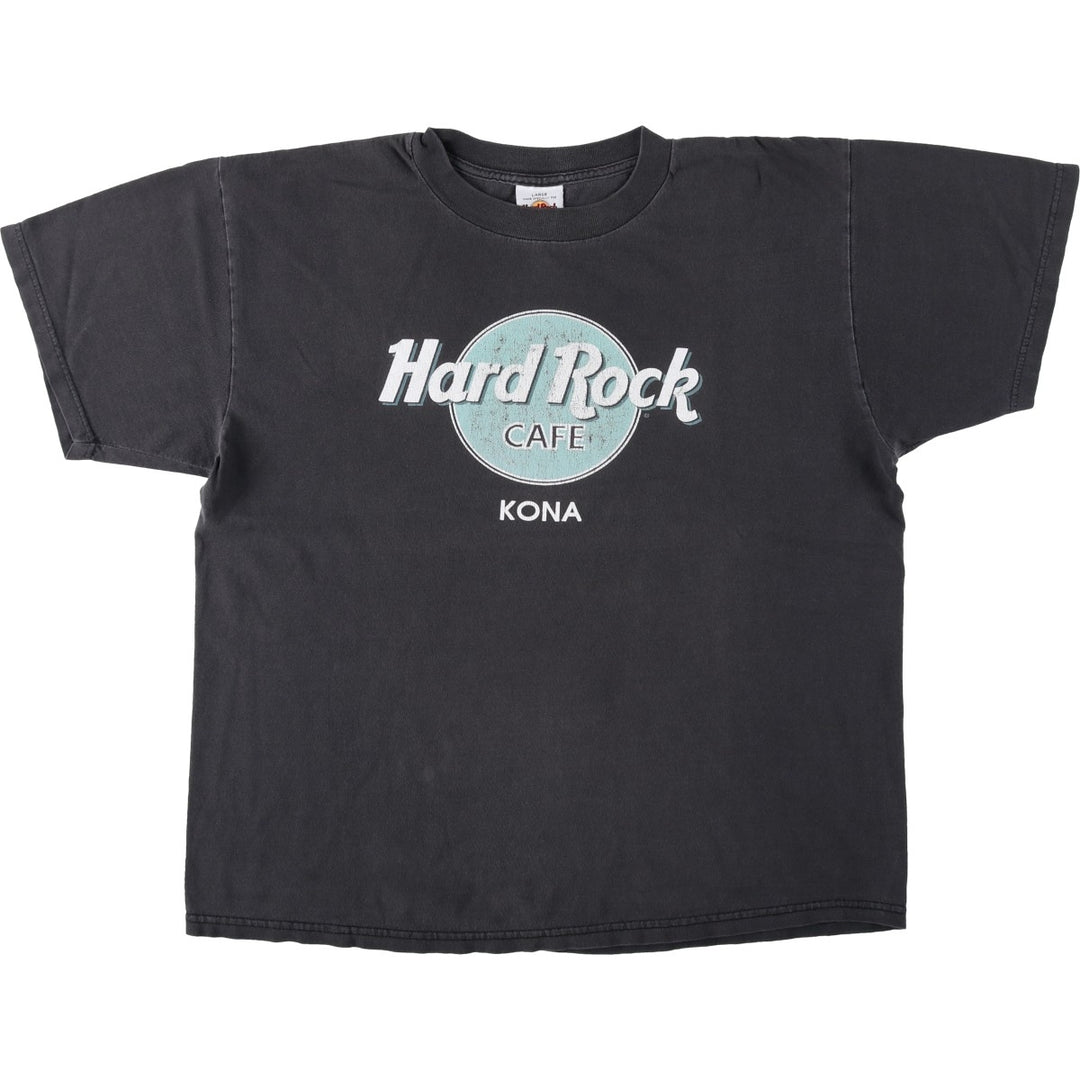 HARD ROCK CAFE Hard Rock Cafe Advertising T-shirt Made in USA Men's L size cotton Charcoal Vintage Second Hand