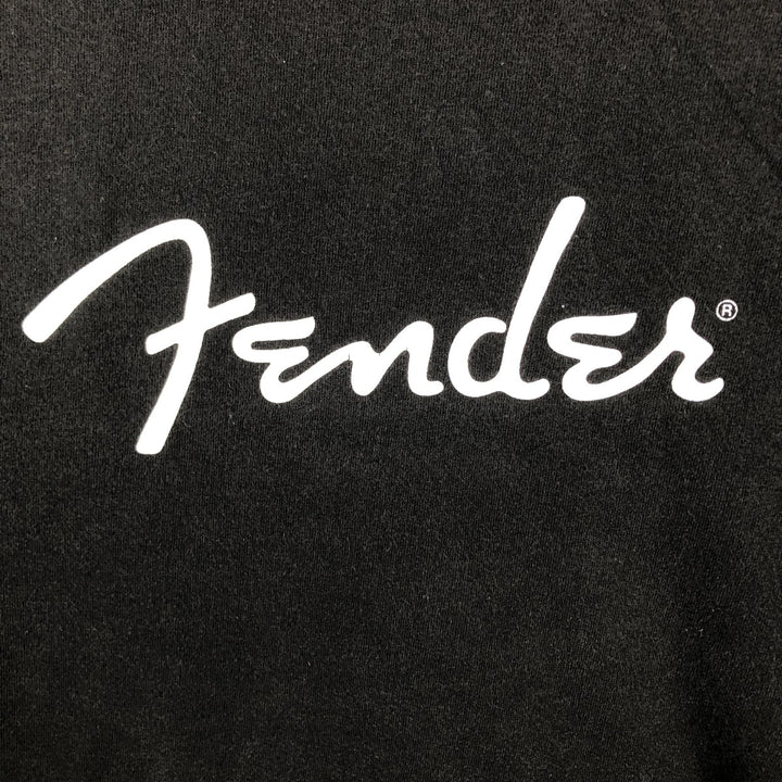 FENDER advertising T-shirt, men's size XL (approx.) cotton black type Vintage Second Hand