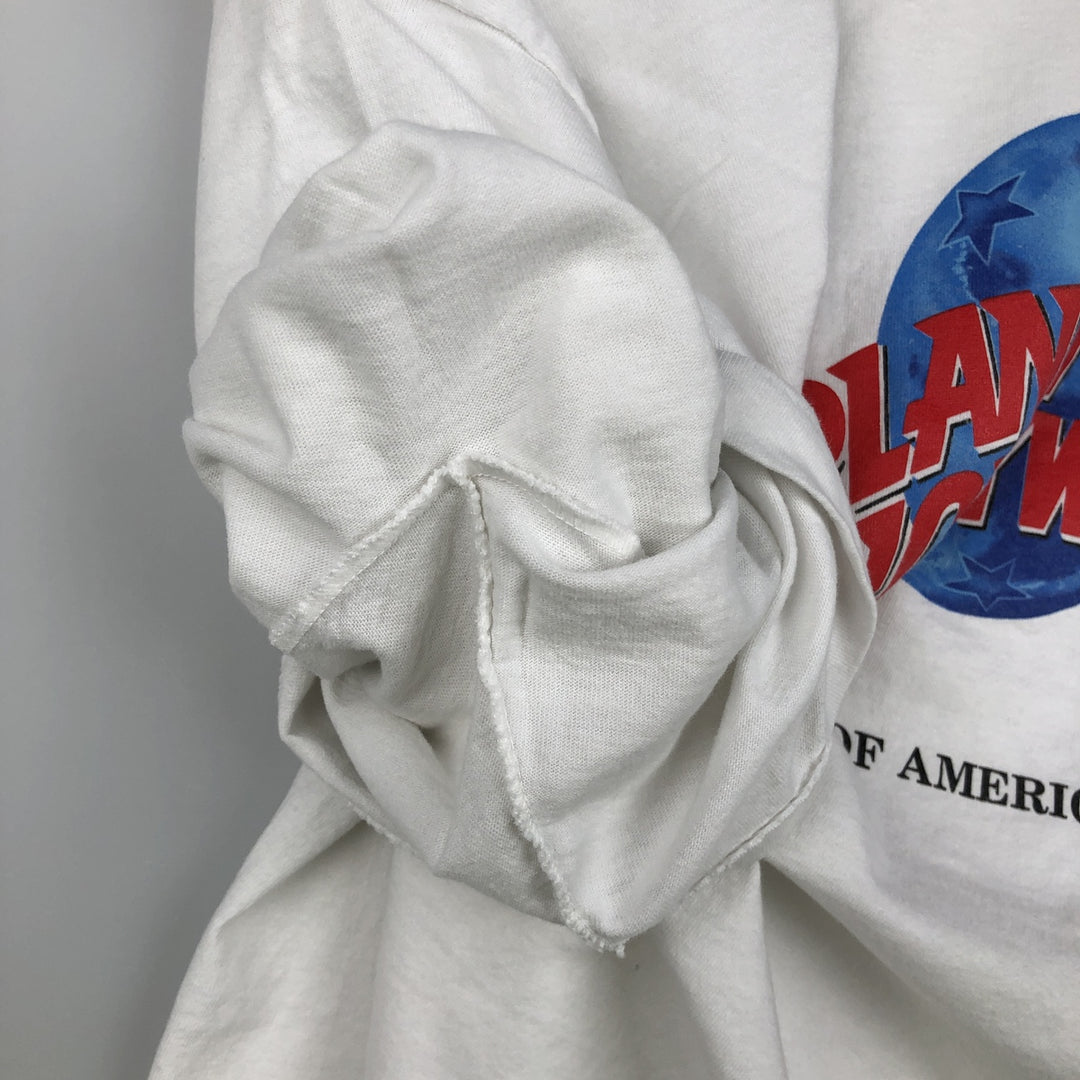 90'S PLANET HOLLYWOOD Advertising T-shirt Made in USA Men's XL Vintage cotton white type Vintage Second Hand