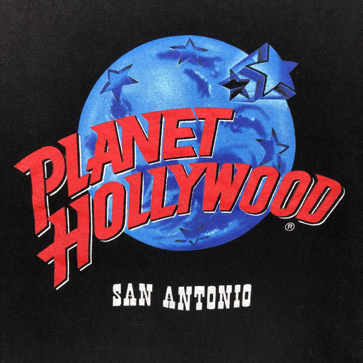 90'S PLANET HOLLYWOOD Advertising T-shirt Made in USA Men's XL Vintage cotton black type Vintage Second Hand