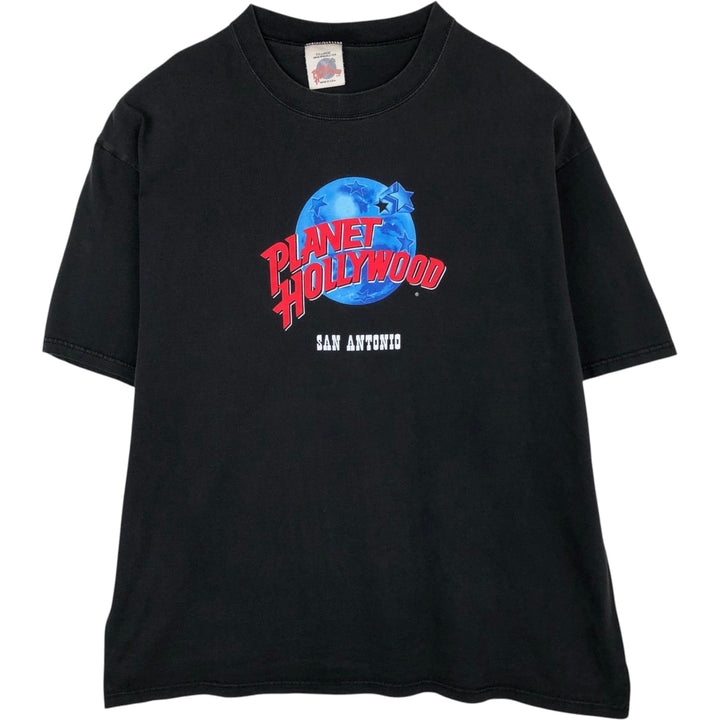 90'S PLANET HOLLYWOOD Advertising T-Shirt, Made in USA, Men's XXL equivalent, Vintage cotton black type Vintage Second Hand