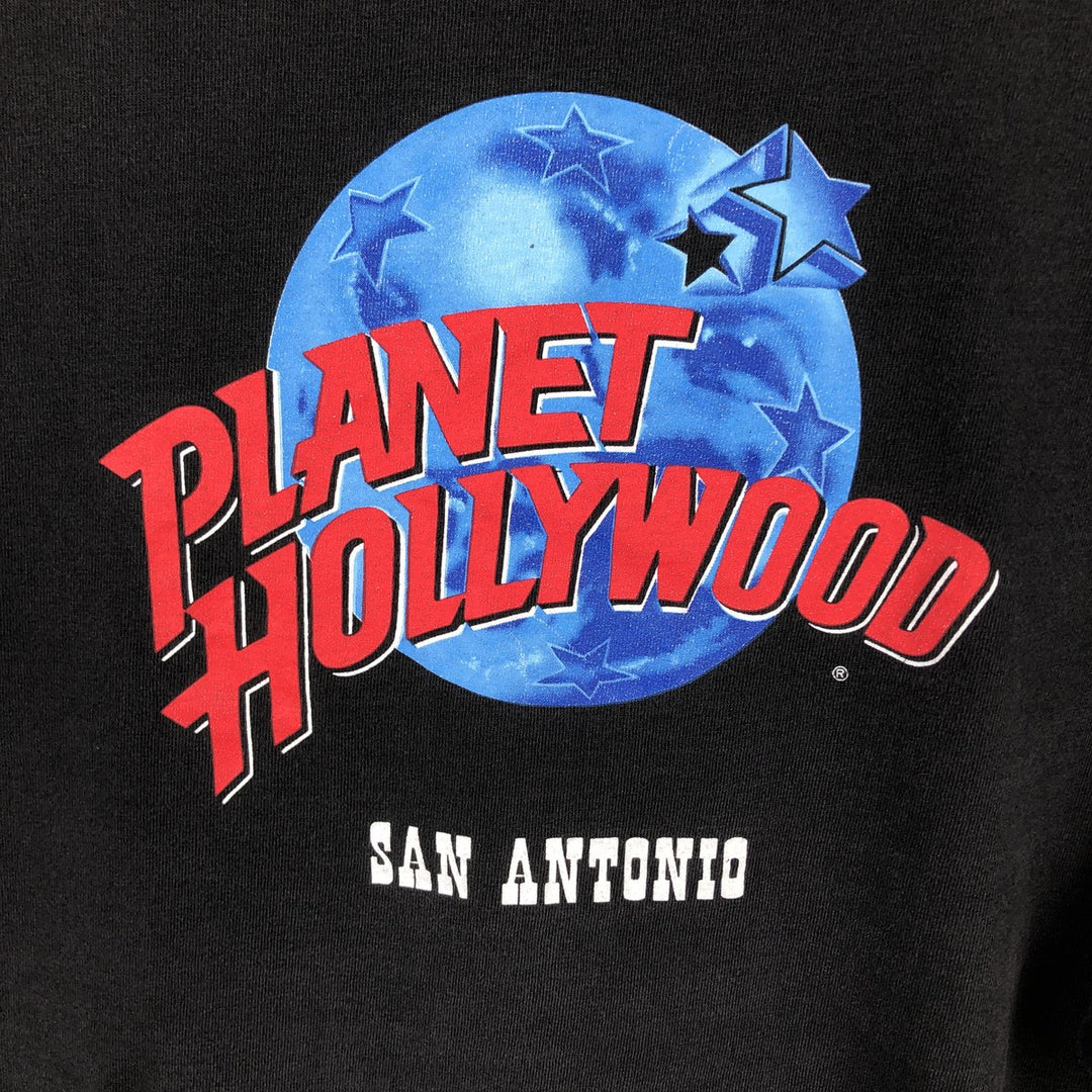 90'S PLANET HOLLYWOOD Advertising T-Shirt, Made in USA, Men's XXL equivalent, Vintage cotton black type Vintage Second Hand