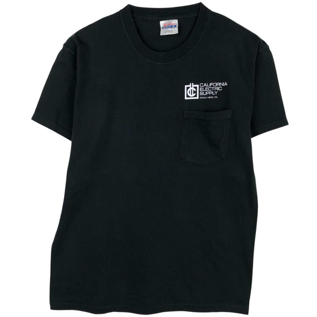 90s-00'S Hanes BEEFY-T CALIFORNIA ELECTRIC SUPPLY advertising T-shirt, men's size M (approx.) cotton black type Vintage Second Hand