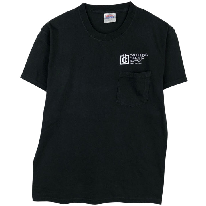 90s-00'S Hanes BEEFY-T CALIFORNIA ELECTRIC SUPPLY advertising T-shirt, men's size M (approx.) cotton black type Vintage Second Hand
