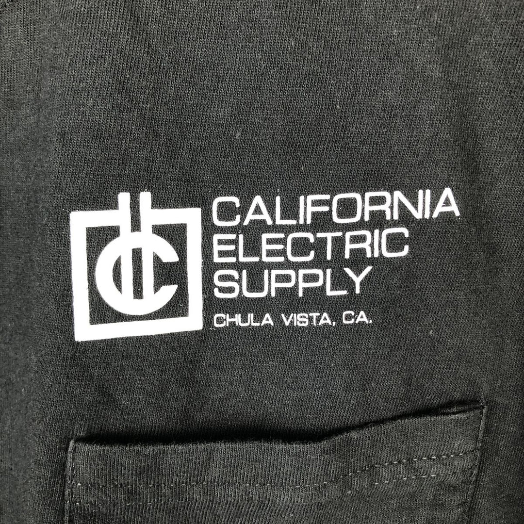 90s-00'S Hanes BEEFY-T CALIFORNIA ELECTRIC SUPPLY advertising T-shirt, men's size M (approx.) cotton black type Vintage Second Hand