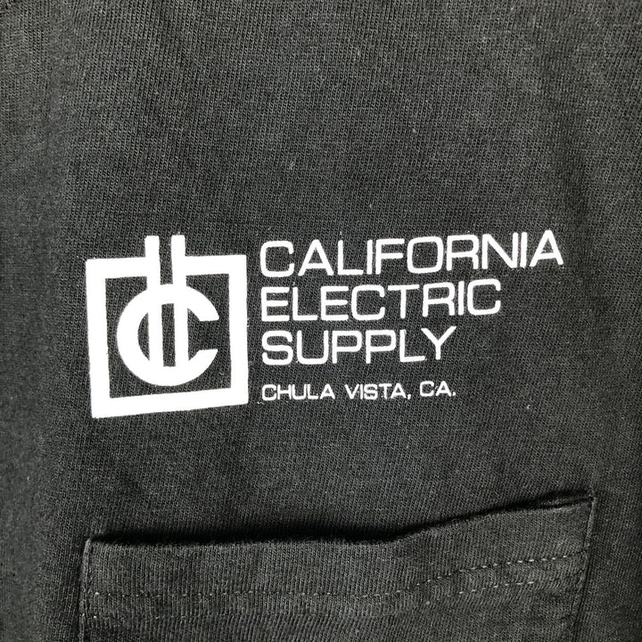 90s-00'S Hanes BEEFY-T CALIFORNIA ELECTRIC SUPPLY advertising T-shirt, men's size M (approx.) cotton black type Vintage Second Hand