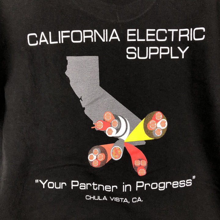 90s-00'S Hanes BEEFY-T CALIFORNIA ELECTRIC SUPPLY advertising T-shirt, men's size M (approx.) cotton black type Vintage Second Hand