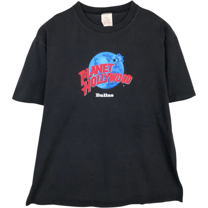 90'S PLANET HOLLYWOOD Advertising T-Shirt, Made in USA, Men's XXL equivalent, Vintage cotton black type Vintage Second Hand
