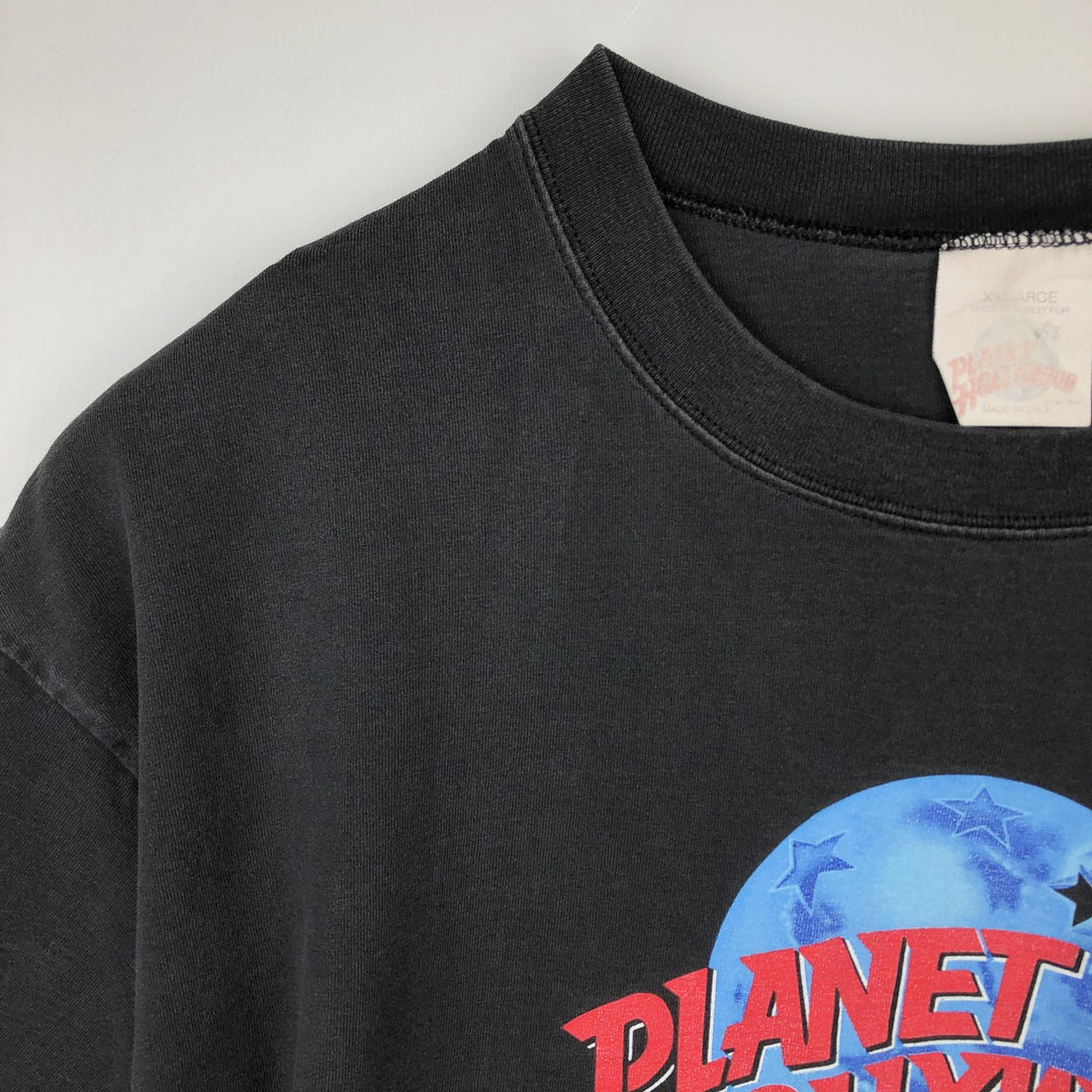 90'S PLANET HOLLYWOOD Advertising T-Shirt, Made in USA, Men's XXL equivalent, Vintage cotton black type Vintage Second Hand