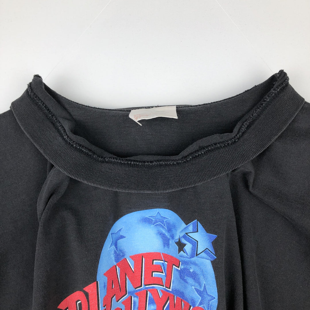 90'S PLANET HOLLYWOOD Advertising T-Shirt, Made in USA, Men's XXL equivalent, Vintage cotton black type Vintage Second Hand