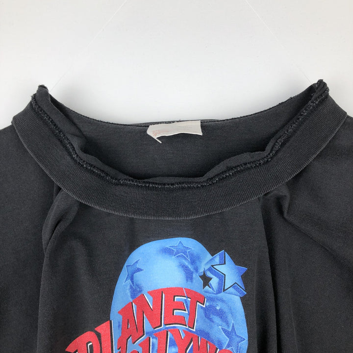 90'S PLANET HOLLYWOOD Advertising T-Shirt, Made in USA, Men's XXL equivalent, Vintage cotton black type Vintage Second Hand