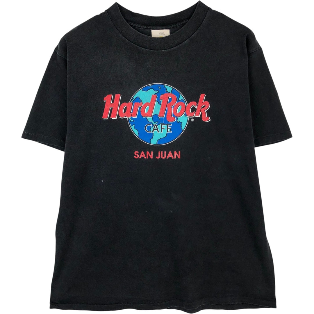 90'S HARD ROCK CAFE Hard Rock Cafe Advertising T-shirt Made in USA Men's L Vintage cotton black type Vintage Second Hand