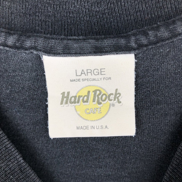 90'S HARD ROCK CAFE Hard Rock Cafe Advertising T-shirt Made in USA Men's L Vintage cotton black type Vintage Second Hand