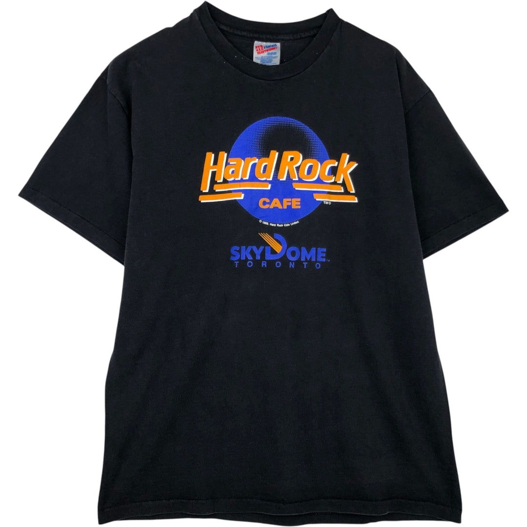 80'S Hanes Hard Rock Cafe Advertising T-Shirt, Men's Size L (approx.), Vintage cotton black type Vintage Second Hand