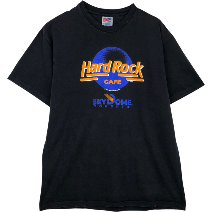 80'S Hanes Hard Rock Cafe Advertising T-Shirt, Men's Size L (approx.), Vintage cotton black type Vintage Second Hand