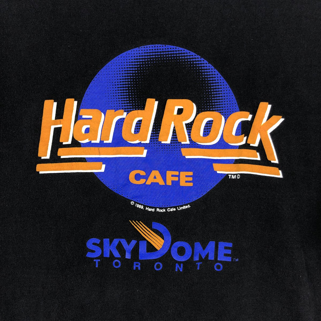80'S Hanes Hard Rock Cafe Advertising T-Shirt, Men's Size L (approx.), Vintage cotton black type Vintage Second Hand