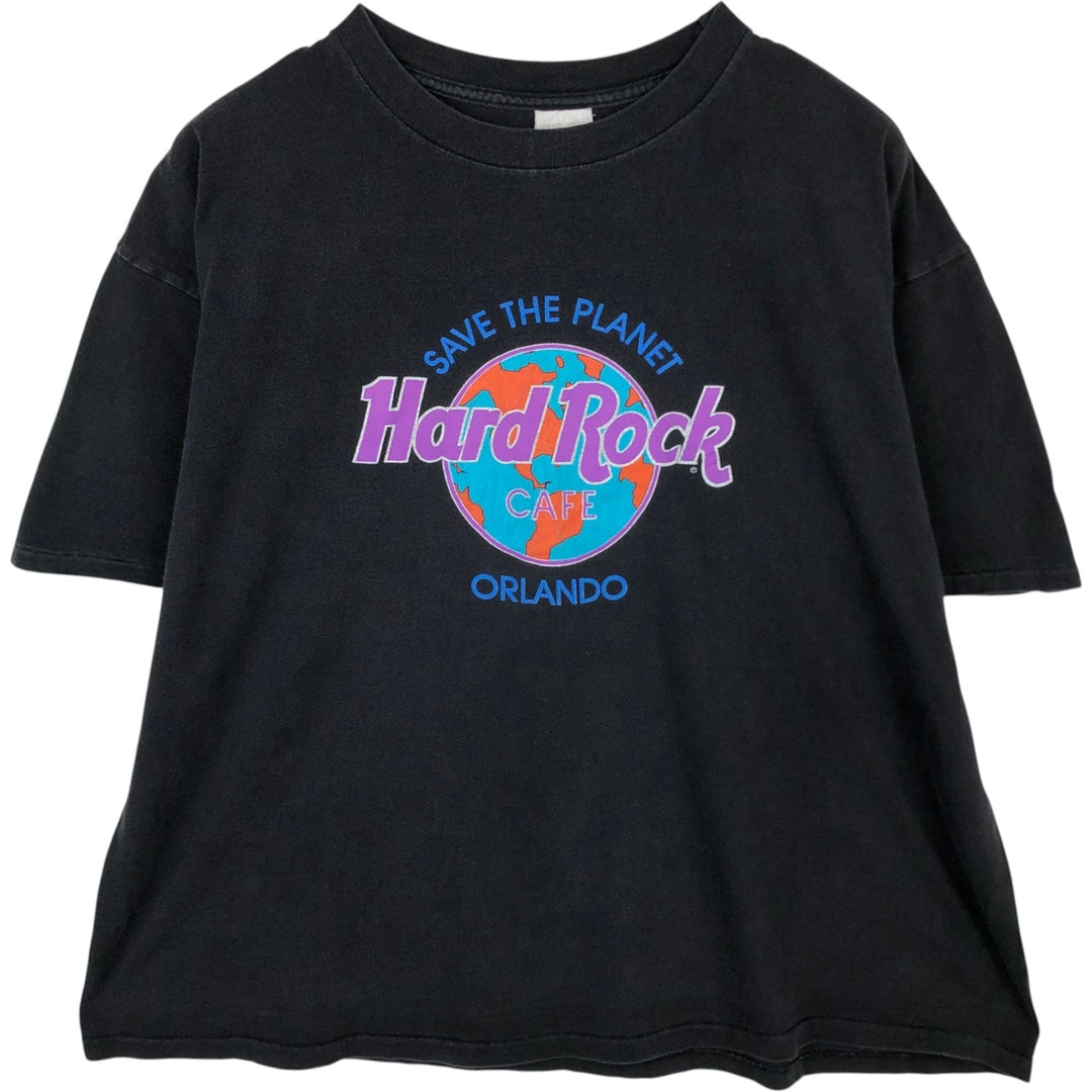 90'S Hard Rock Cafe Advertising T-Shirt, Made in USA, Men's XXL equivalent, Vintage cotton black type Vintage Second Hand