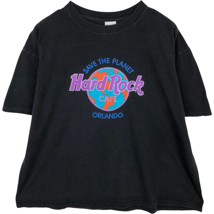 90'S Hard Rock Cafe Advertising T-Shirt, Made in USA, Men's XXL equivalent, Vintage cotton black type Vintage Second Hand