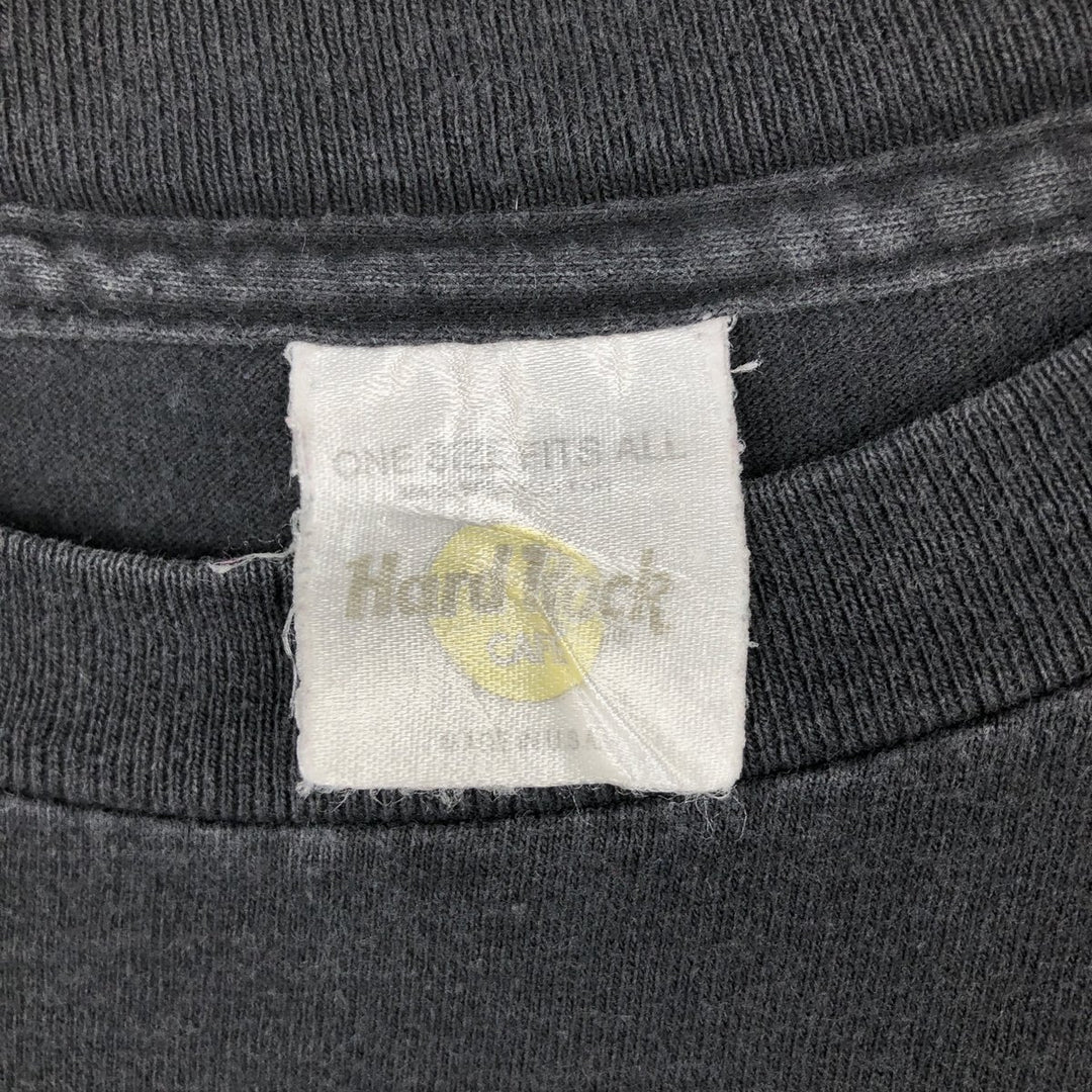 90'S Hard Rock Cafe Advertising T-Shirt, Made in USA, Men's XXL equivalent, Vintage cotton black type Vintage Second Hand
