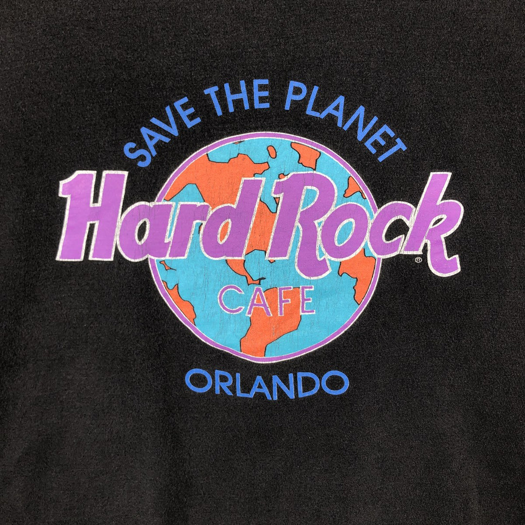 90'S Hard Rock Cafe Advertising T-Shirt, Made in USA, Men's XXL equivalent, Vintage cotton black type Vintage Second Hand