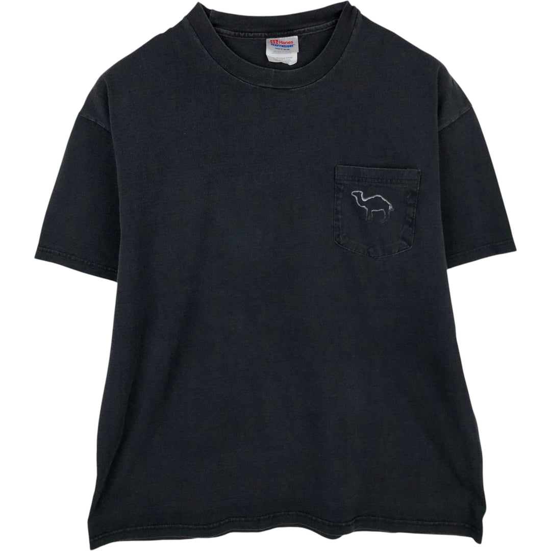 90s-00'S Hanes Heavyweight Camel Advertising T-shirt, Men's Size XL (approx.) cotton black type Vintage Second Hand