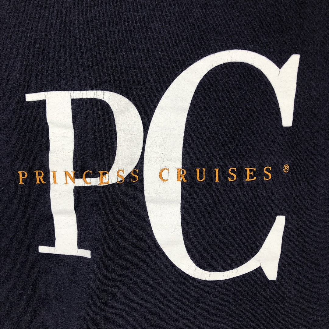 ~90'S DOUBLE B SANTA FE PRINCESS CRUISES Advertising T-shirt, Made in USA, Men's Size L (approx.) cotton navy blue type Vintage Second Hand