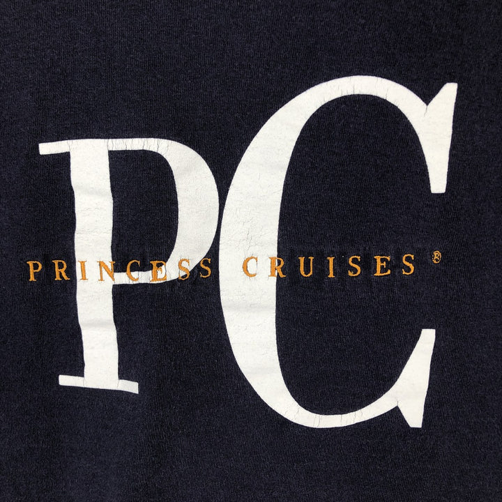 ~90'S DOUBLE B SANTA FE PRINCESS CRUISES Advertising T-shirt, Made in USA, Men's Size L (approx.) cotton navy blue type Vintage Second Hand