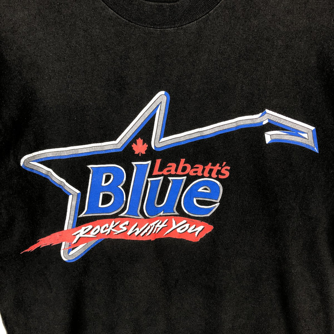 ~90'S Labatt's Blue Advertising T-Shirt, Men's Size M (Equivalent), Vintage unclear black type Vintage Second Hand