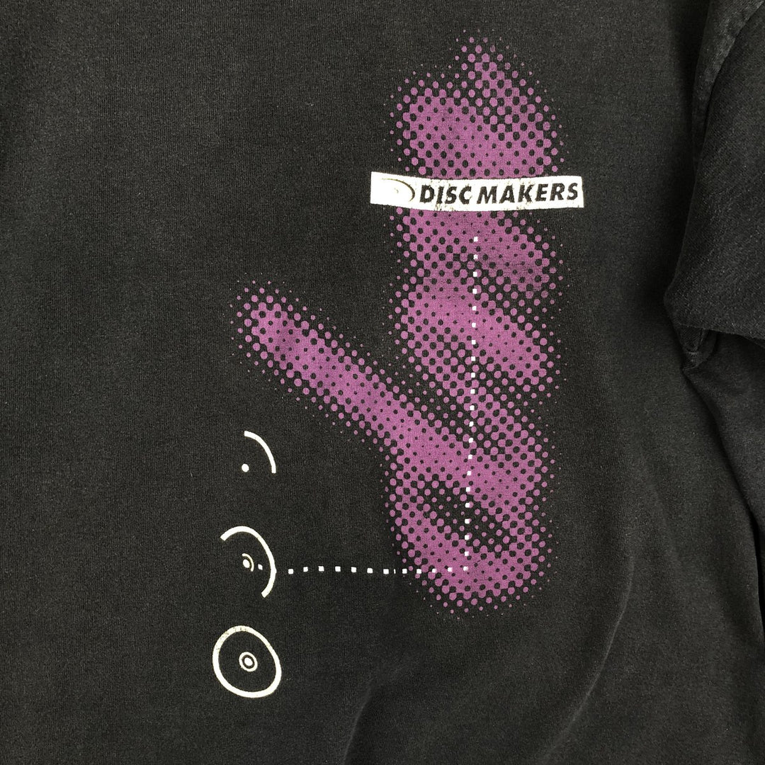 90'S Fruit of the Loom Discamaker Advertising T-Shirt, Made in USA, Men's XL equivalent, Vintage cotton black type Vintage Second Hand