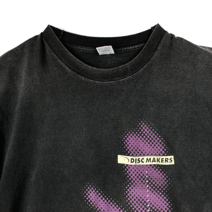 90'S Fruit of the Loom Discamaker Advertising T-Shirt, Made in USA, Men's XL equivalent, Vintage cotton black type Vintage Second Hand