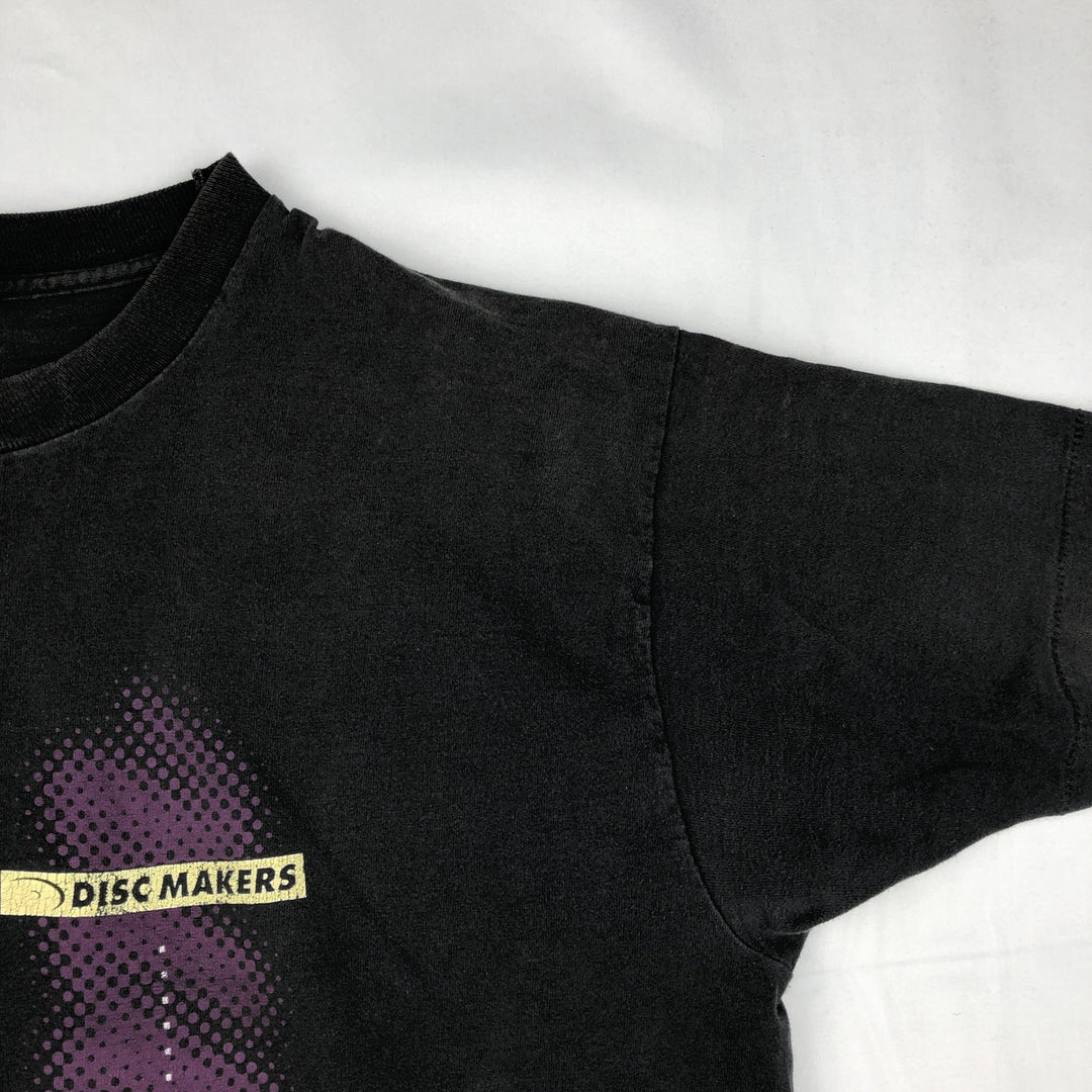 90'S Fruit of the Loom Discamaker Advertising T-Shirt, Made in USA, Men's XL equivalent, Vintage cotton black type Vintage Second Hand