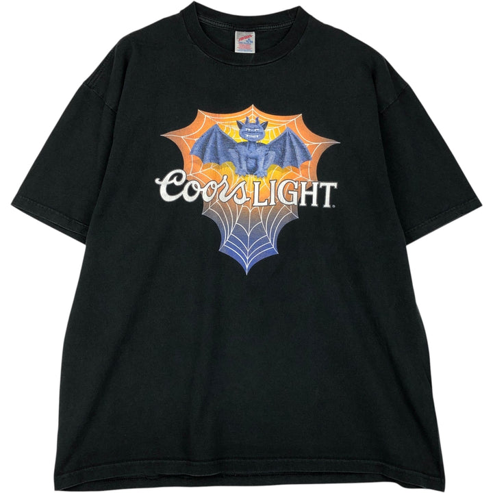 90'S Jerzees COORS LIGHT Advertising T-Shirt, Men's XL equivalent, Vintage cotton black type Vintage Second Hand