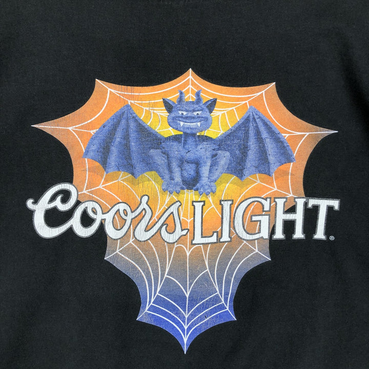 90'S Jerzees COORS LIGHT Advertising T-Shirt, Men's XL equivalent, Vintage cotton black type Vintage Second Hand