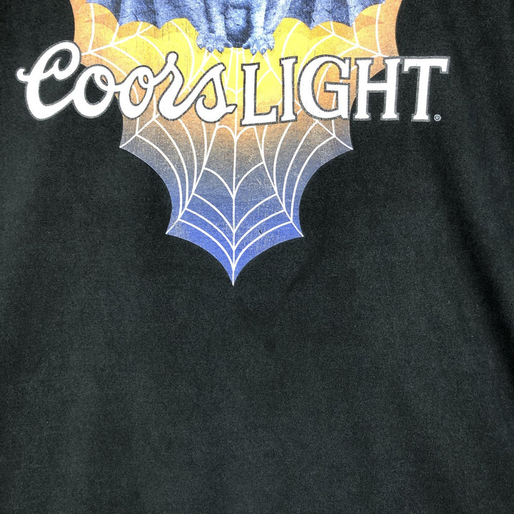 90'S Jerzees COORS LIGHT Advertising T-Shirt, Men's XL equivalent, Vintage cotton black type Vintage Second Hand