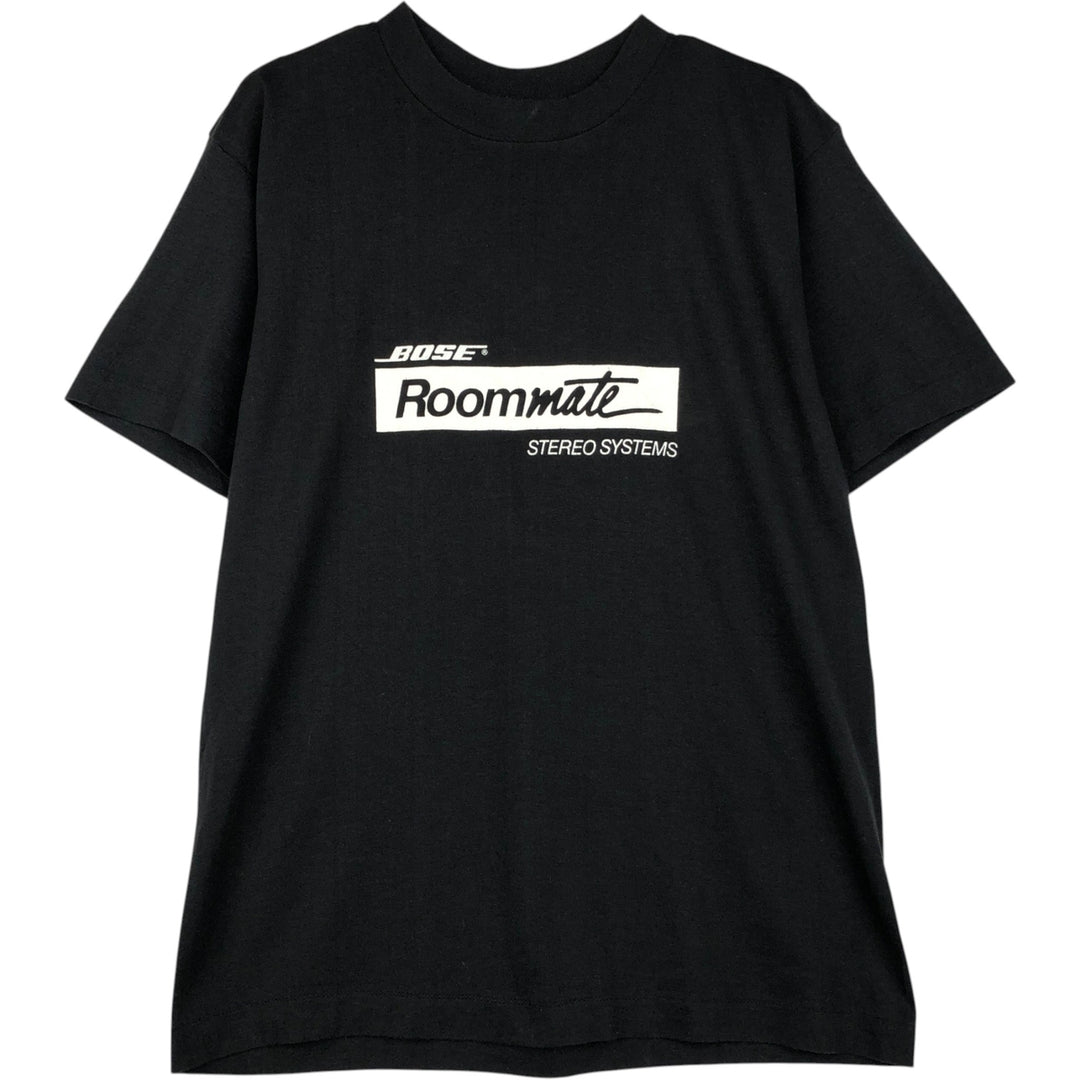 Vintage 80s-90'S SELEC-T BOSE RoomMate advertising T-shirt, Made in USA, Men's size L equivalent. polyester black type Vintage Second Hand