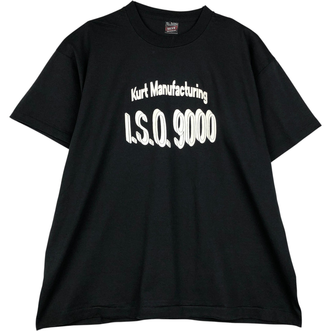 90'S Fruit of the Loom BEST Kurt Manufacturing Advertising T-Shirt, Made in USA, Men's XXL equivalent, Vintage cotton black type Vintage Second Hand