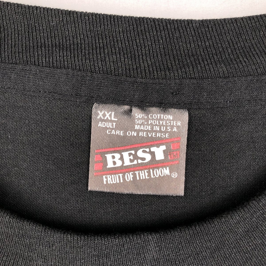 90'S Fruit of the Loom BEST Kurt Manufacturing Advertising T-Shirt, Made in USA, Men's XXL equivalent, Vintage cotton black type Vintage Second Hand