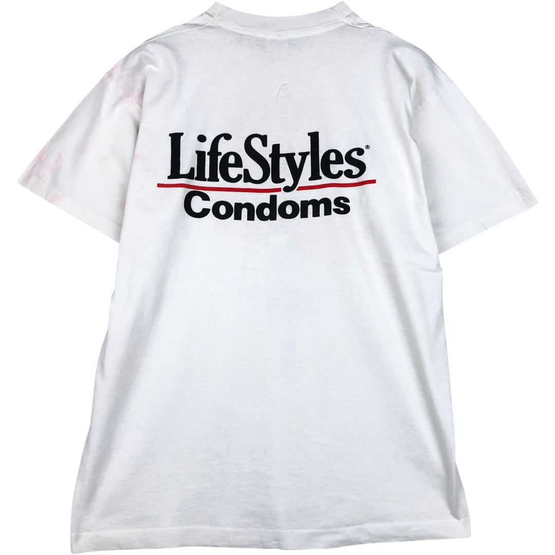 90'S Fruit of the Loom LifeStyles Advertising T-Shirt, Made in USA, Men's XL equivalent, Vintage cotton white type Vintage Second Hand