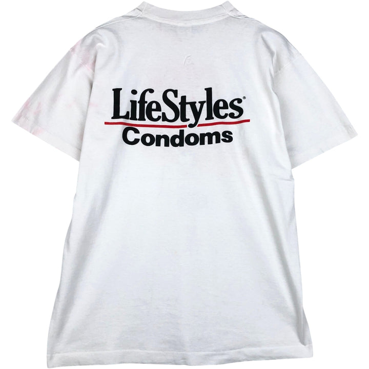 90'S Fruit of the Loom LifeStyles Advertising T-Shirt, Made in USA, Men's XL equivalent, Vintage cotton white type Vintage Second Hand