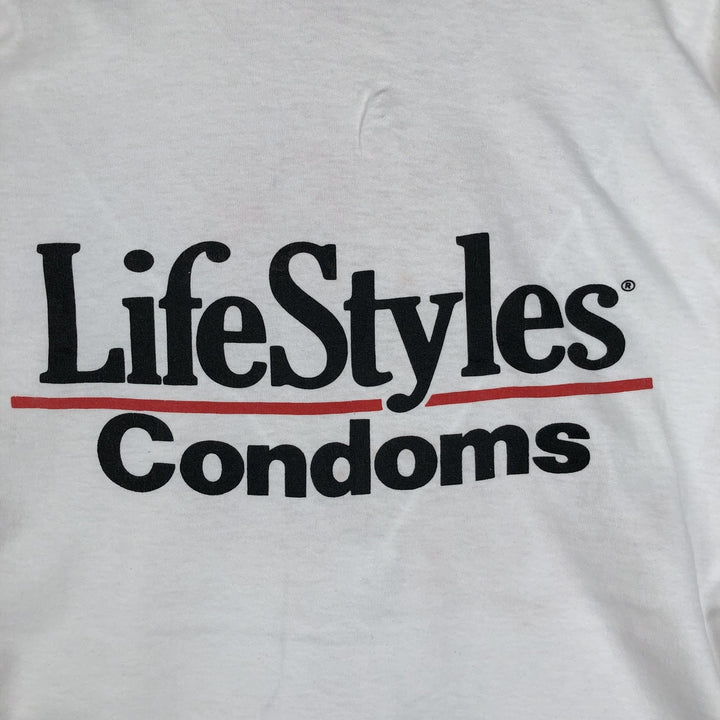 90'S Fruit of the Loom LifeStyles Advertising T-Shirt, Made in USA, Men's XL equivalent, Vintage cotton white type Vintage Second Hand