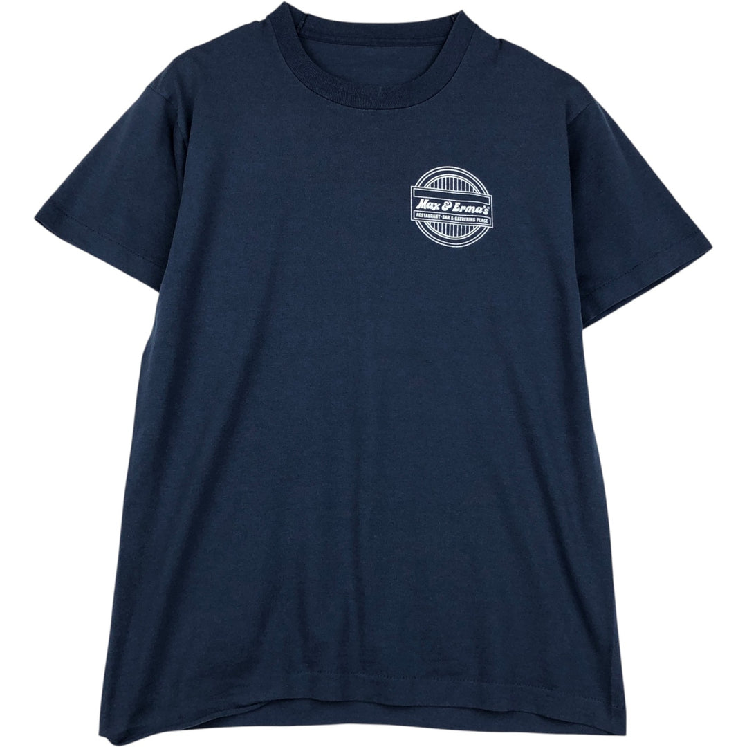 90'S Max & Erma's advertising T-shirt, men's size M equivalent, vintage. unclear navy blue type Vintage Second Hand