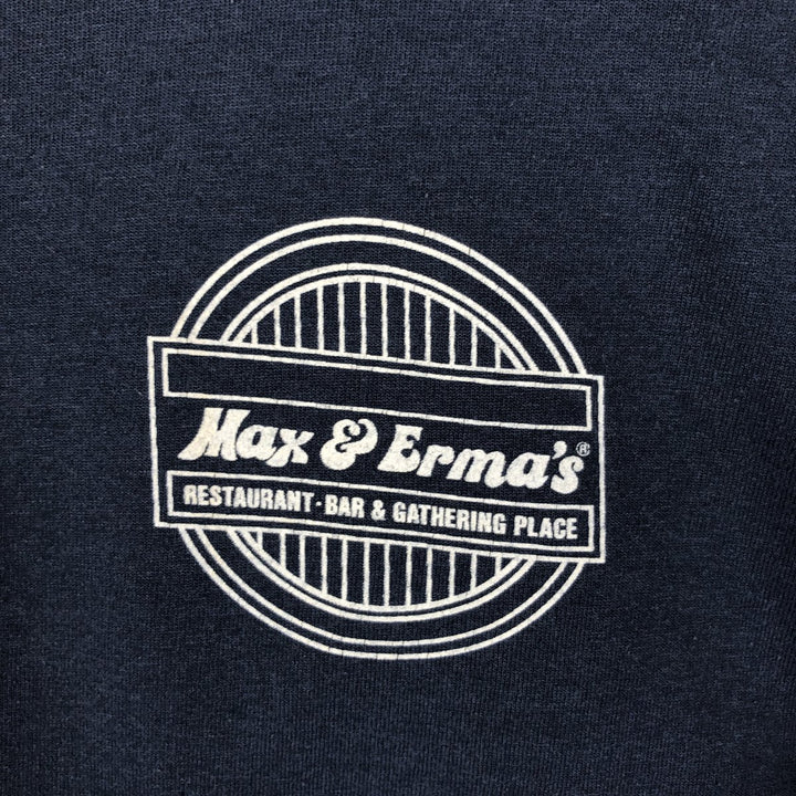 90'S Max & Erma's advertising T-shirt, men's size M equivalent, vintage. unclear navy blue type Vintage Second Hand