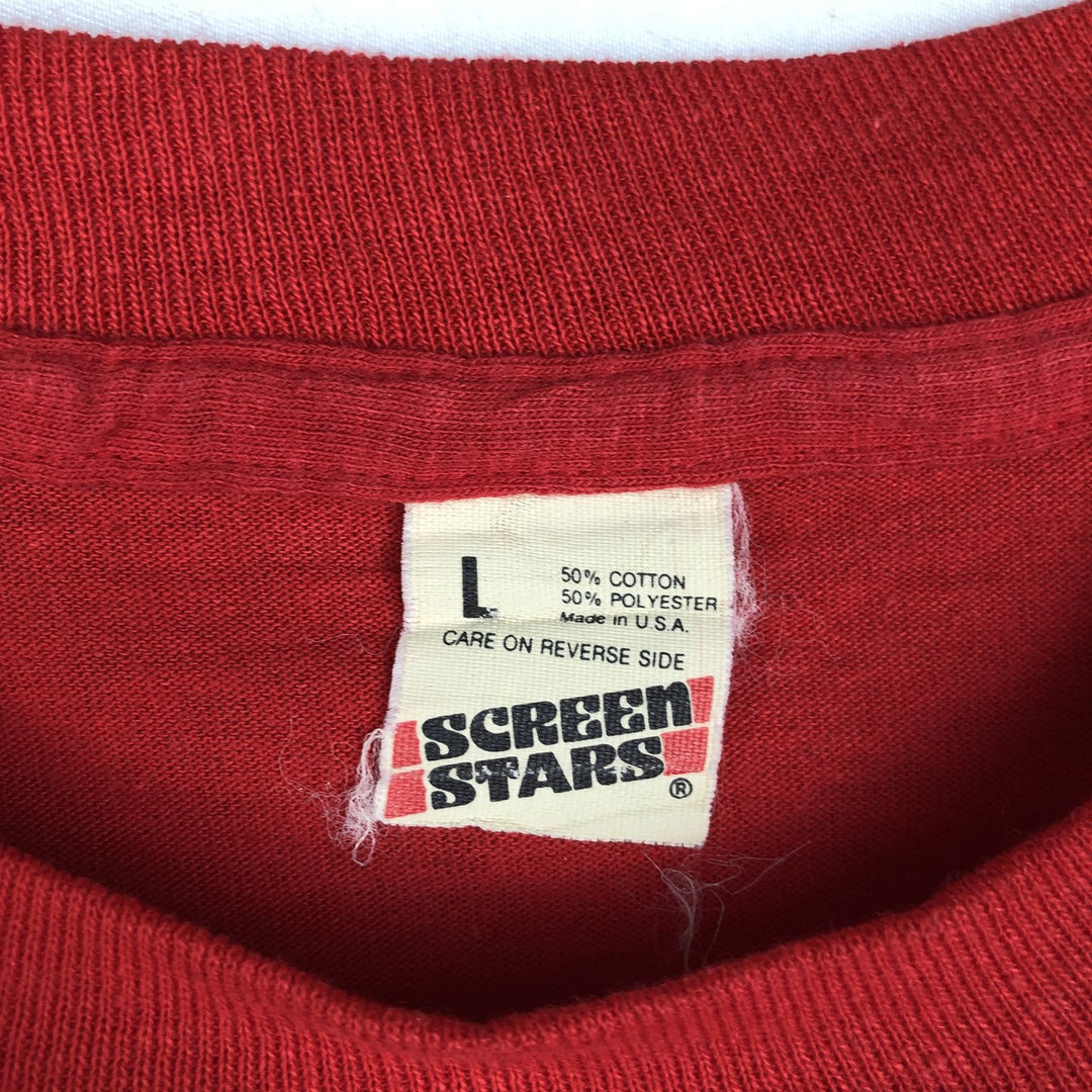 80s-90'S Screen Stars Nestlé Crunch Advertising T-Shirt, Made in USA, Men's Size L (approx.), Vintage cotton red type Vintage Second Hand
