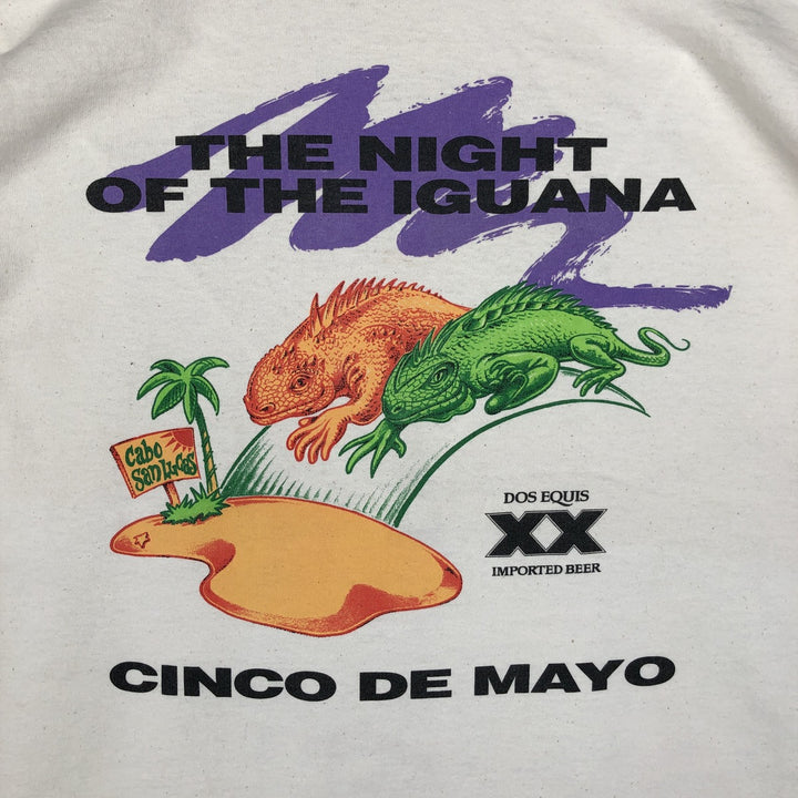 90'S Delta DOS EQUIS XX Advertising T-Shirt, Made in USA, Men's XL equivalent, Vintage cotton Beige type Vintage Second Hand