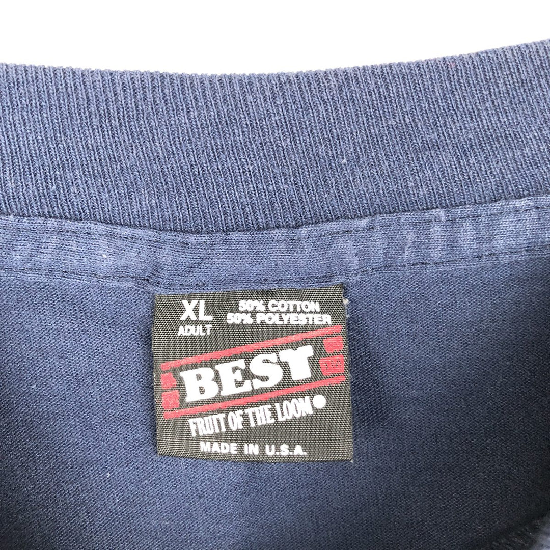 90'S Fruit of the Loom Best Northwest Savings Bank Advertising T-Shirt, Made in USA, Men's XL equivalent, Vintage cotton navy blue type Vintage Second Hand