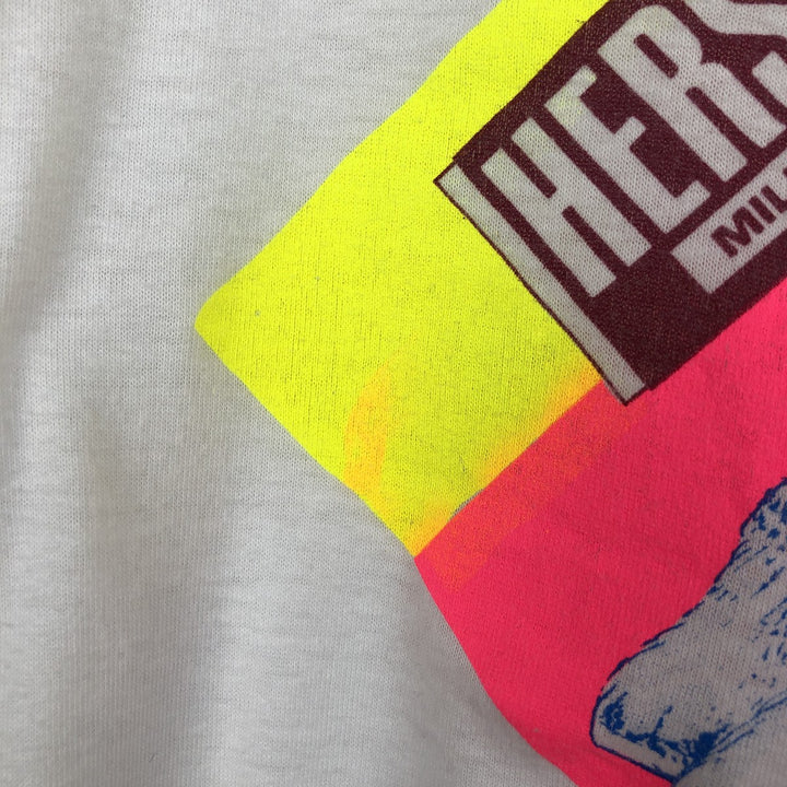 80s-90'S Hershey's advertising T-shirt, Made in USA, Men's size L equivalent, Vintage cotton white type Vintage Second Hand
