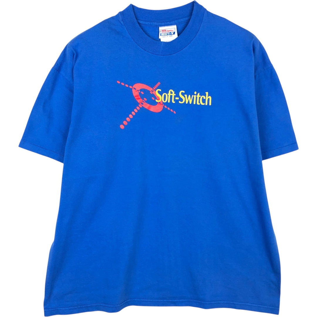 90'S Hanes BEEFY-T Soft-Switch Advertising T-Shirt, Men's XL equivalent, Vintage cotton blue type Vintage Second Hand