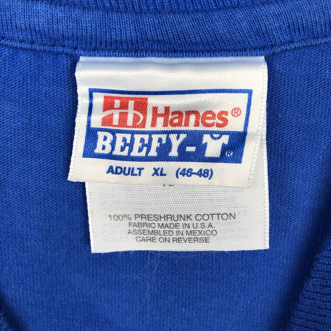 90'S Hanes BEEFY-T Soft-Switch Advertising T-Shirt, Men's XL equivalent, Vintage cotton blue type Vintage Second Hand