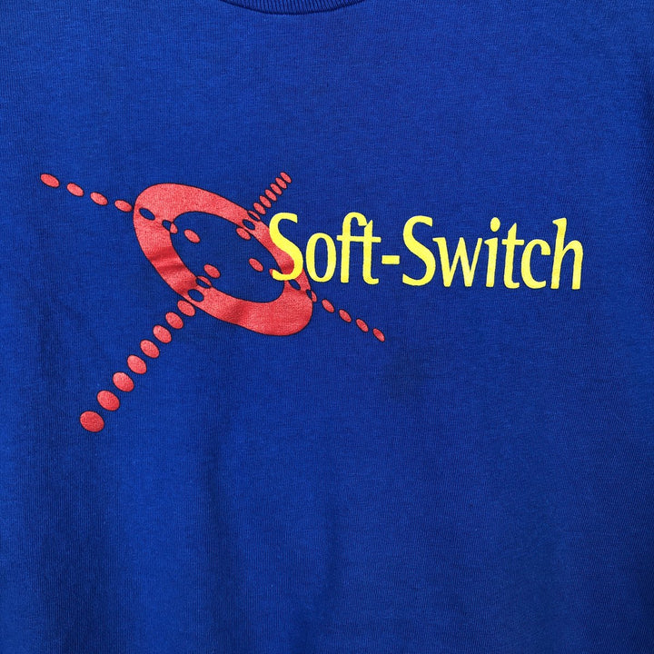 90'S Hanes BEEFY-T Soft-Switch Advertising T-Shirt, Men's XL equivalent, Vintage cotton blue type Vintage Second Hand