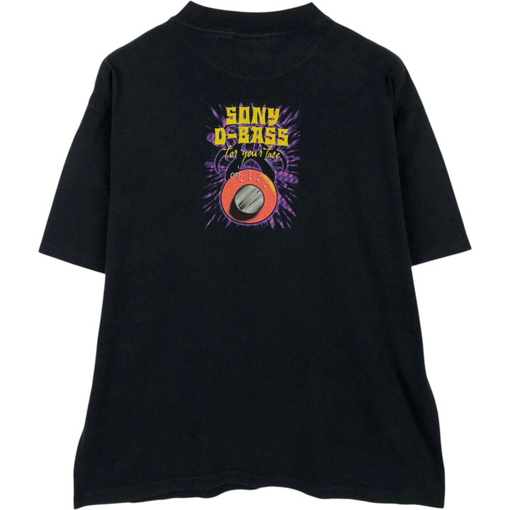90'S All Sport SONY advertising T-shirt, Made in USA, Men's XL equivalent, Vintage cotton black type Vintage Second Hand